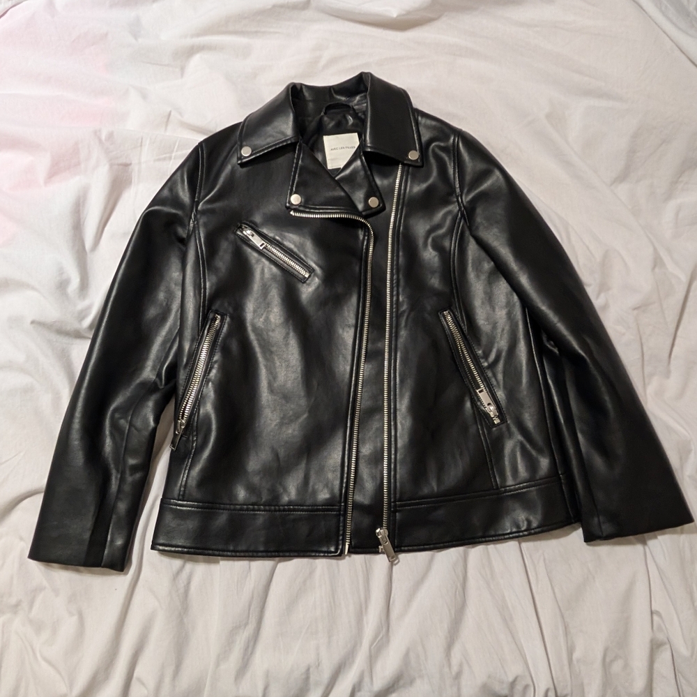 Avec Les Filles Faux Leather Moto Jacket